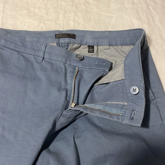 ATM Blue Cropped Cotton-Blend Twill Wide-Leg Pants Size 0 - Picture 5 of 7